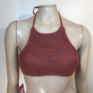 Xhilaration Size XS Copper High Neck Bikini Top